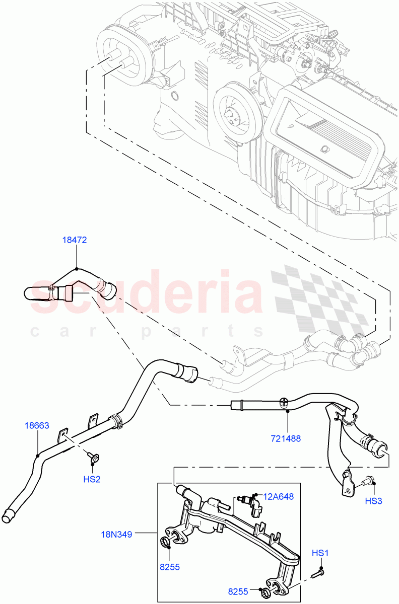 Heater Hoses (Front) (5.0L OHC SGDI NA V8 Petrol - AJ133, With Ptc Heater, 5.0L OHC SGDI SC V8 Petrol - AJ133, With Fresh Air Heater) ((V) TOHA999999) of Land Rover Land Rover Range Rover (2012-2021) [3.0 I6 Turbo Petrol AJ20P6]