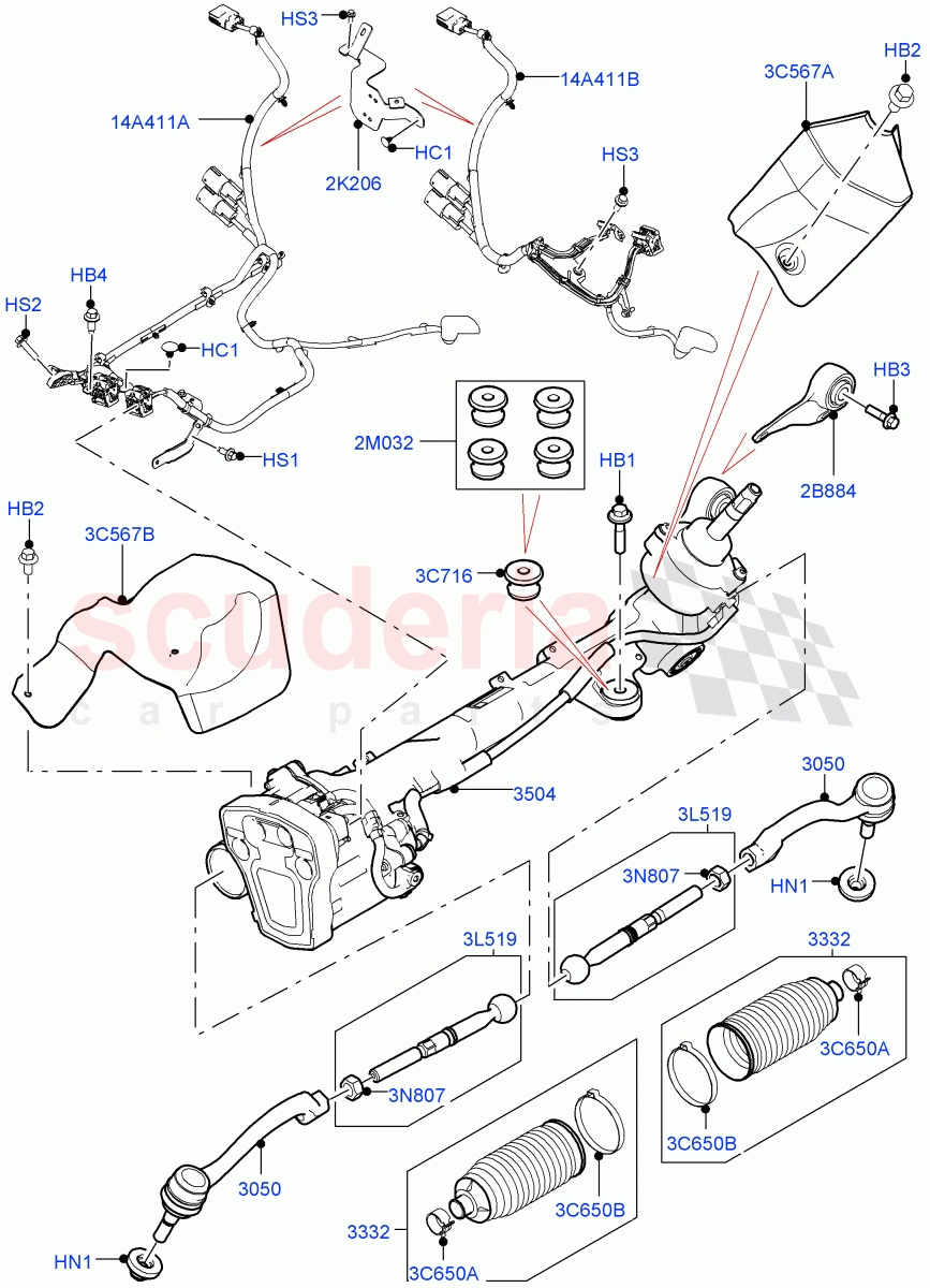 Steering Gear ((V) FROMMA000001) of Land Rover Land Rover Range Rover Velar (2017+) [3.0 I6 Turbo Petrol AJ20P6]