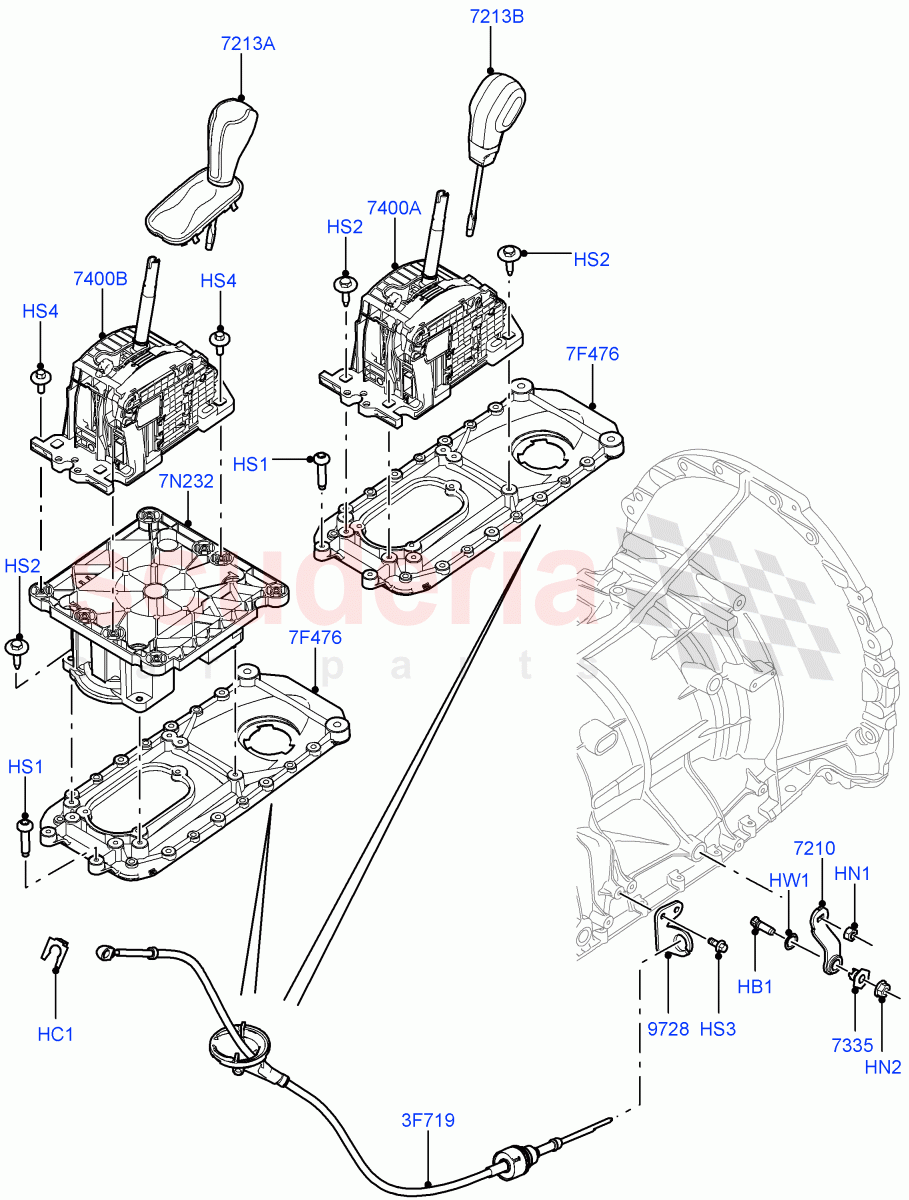 Gear Change-Automatic Transmission (Floor) (3.0 V6 Diesel, 6 Speed Auto Transmission ZF 6HP28, 5.0L OHC SGDI SC V8 Petrol - AJ133, 5.0L OHC SGDI NA V8 Petrol - AJ133) ((V) FROMAA000001) of Land Rover Land Rover Range Rover Sport (2010-2013) [3.6 V8 32V DOHC EFI Diesel]