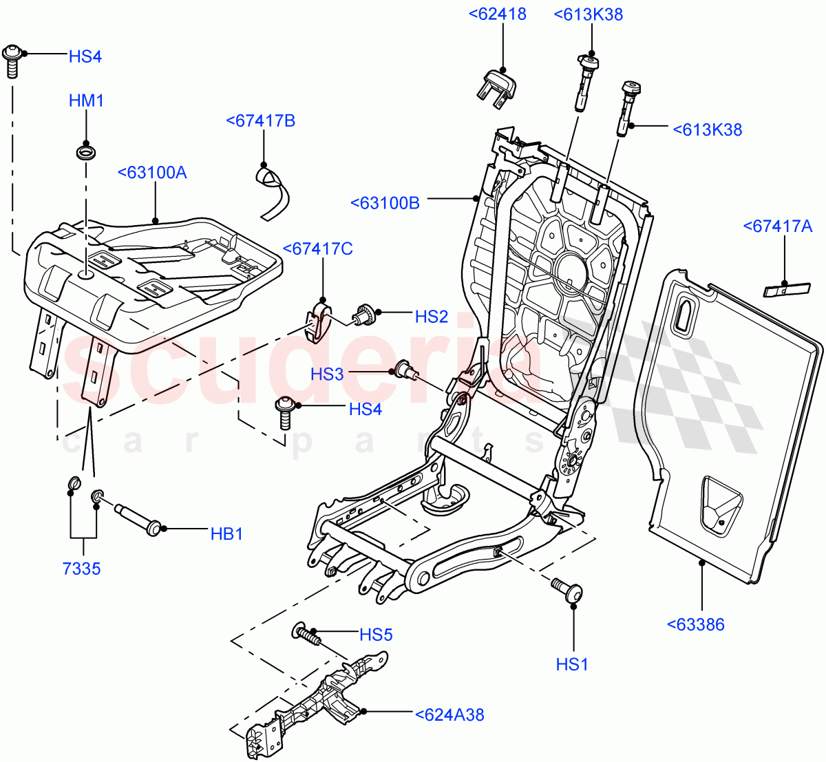 Rear Seat Frame ((V) TO9A999999) of Land Rover Land Rover Range Rover Sport (2005-2009) [3.6 V8 32V DOHC EFI Diesel]