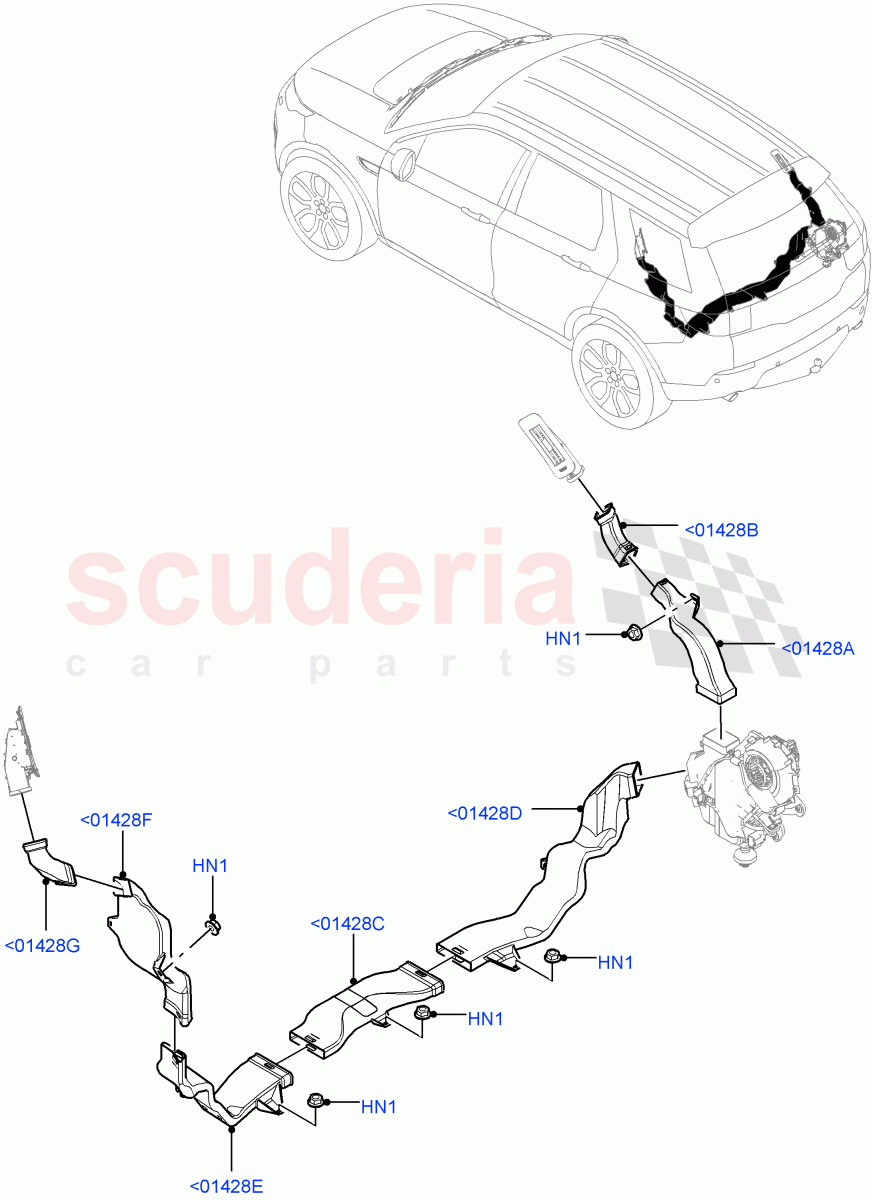 Air Vents, Louvres And Ducts (Internal Components) (Halewood (UK), Climate Control - Chiller Unit) of Land Rover Land Rover Discovery Sport (2015+) [2.0 Turbo Diesel AJ21D4]