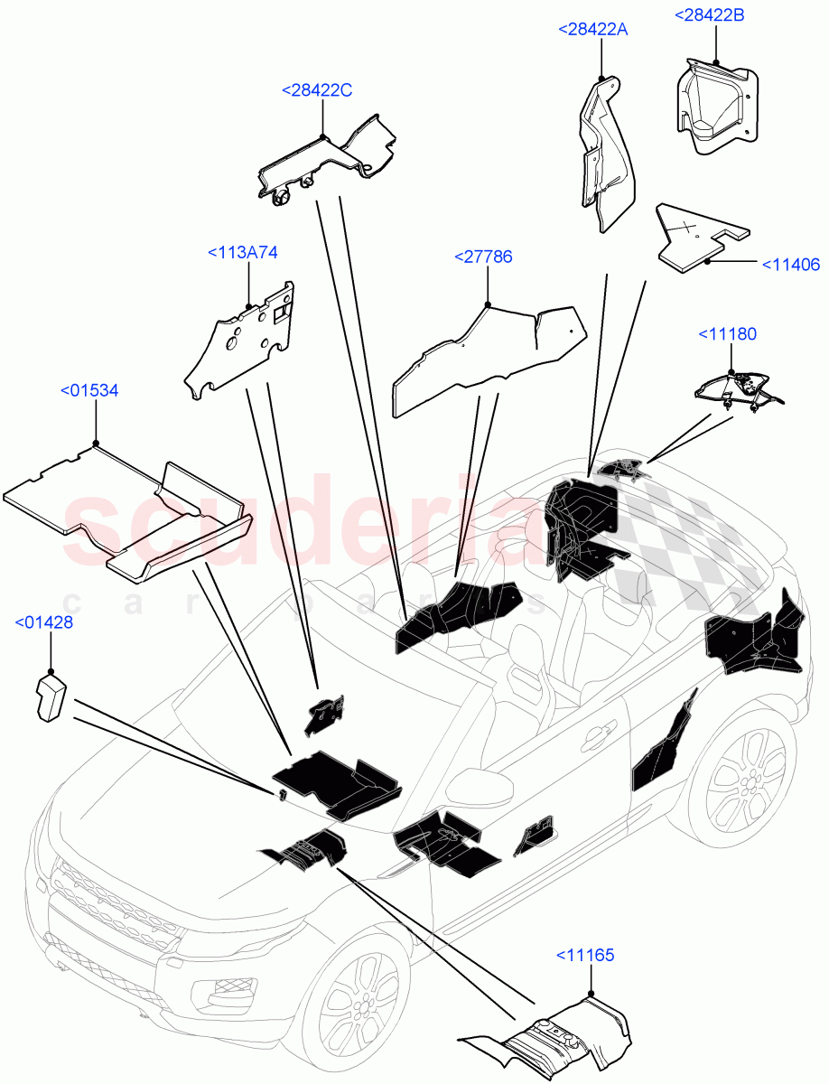 Insulators - Rear (2 Door Convertible, Halewood (UK)) of Land Rover Land Rover Range Rover Evoque (2012-2018) [2.2 Single Turbo Diesel]