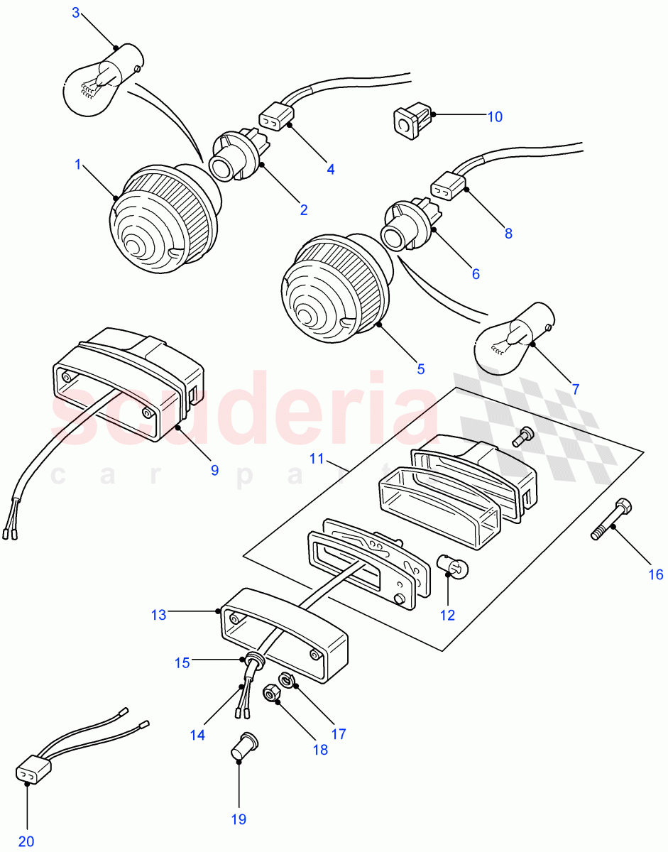 Rear Lamps ((V) FROM7A000001) of Land Rover Land Rover Defender (2007-2016)