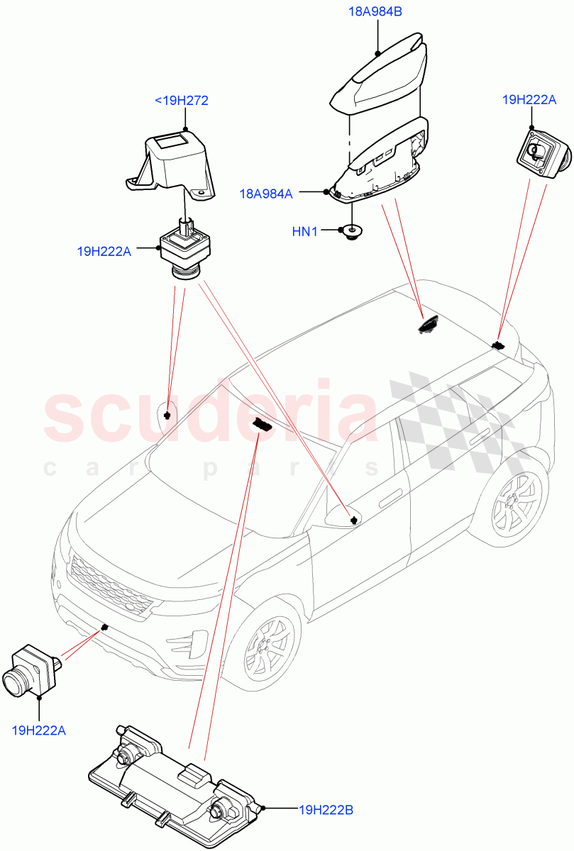 Camera Equipment (Itatiaia (Brazil)) of Land Rover Land Rover Range Rover Evoque (2019+) [2.0 Turbo Diesel AJ21D4]