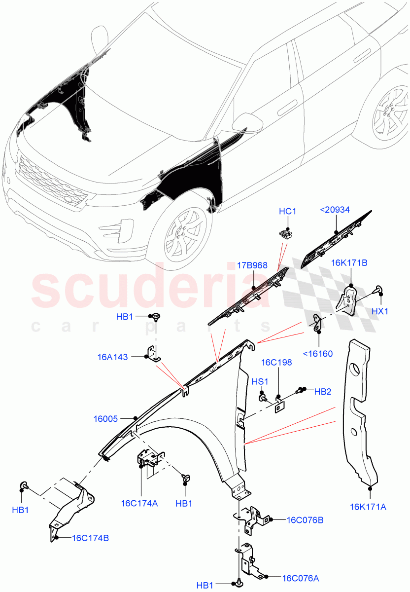 Dash Panel And Front Fenders (Itatiaia (Brazil)) of Land Rover Land Rover Range Rover Evoque (2019+) [2.0 Turbo Diesel]