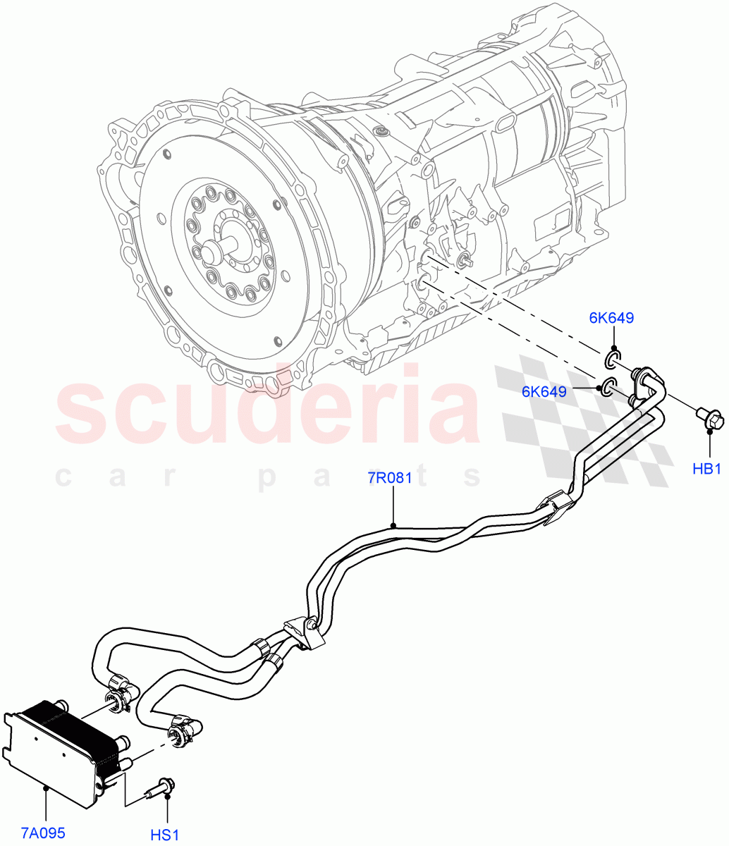 Transmission Cooling Systems (Solihull Plant Build) (2.0L I4 High DOHC AJ200 Petrol, 8 Speed Auto Trans ZF 8HP45) ((V) FROMJA000001) of Land Rover Land Rover Discovery 5 (2017+) [3.0 I6 Turbo Diesel AJ20D6]