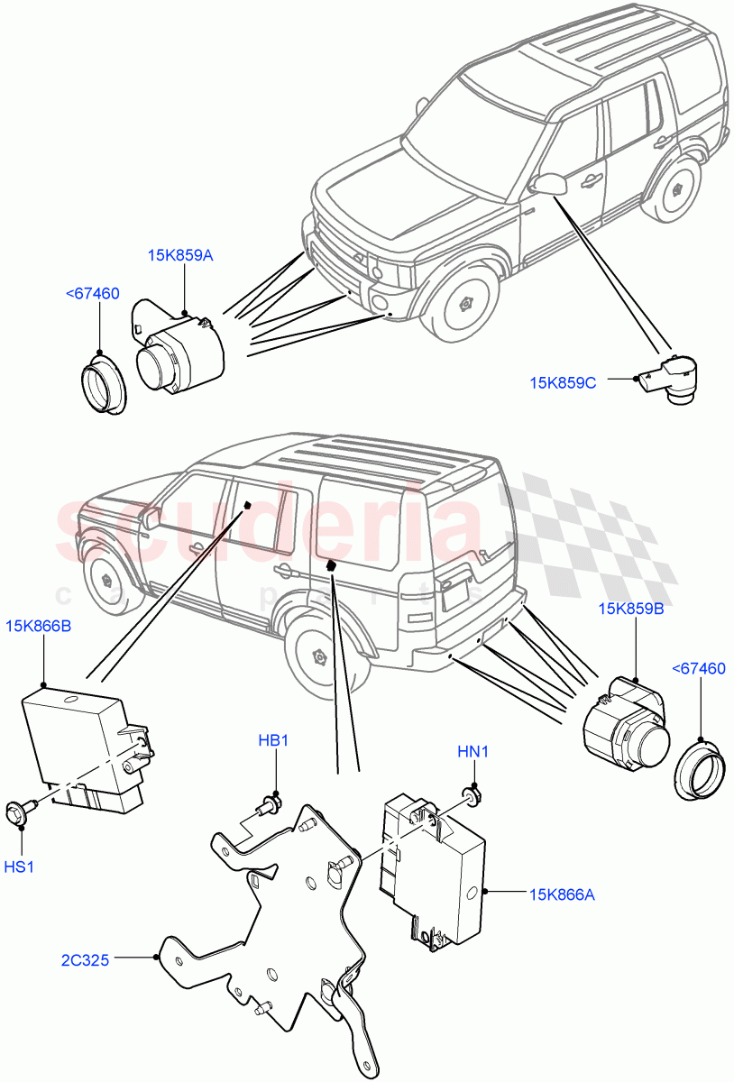 Parking Distance Control (With Rear Parking Aid) ((V) FROMEA000001) of Land Rover Land Rover Discovery 4 (2010-2016) [5.0 OHC SGDI NA V8 Petrol]