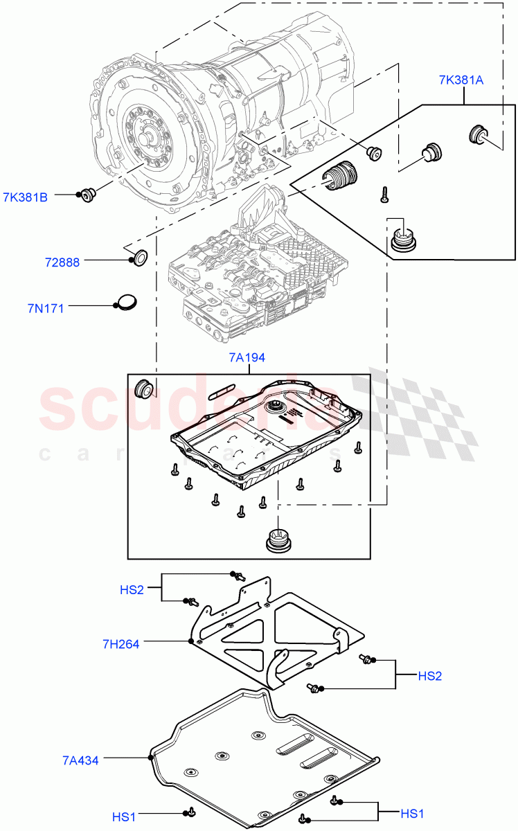 Transmission External Components (Nitra Plant Build) (8 Speed Auto Trans ZF 8HP45) ((V) FROMK2000001) of Land Rover Land Rover Discovery 5 (2017+) [3.0 DOHC GDI SC V6 Petrol]