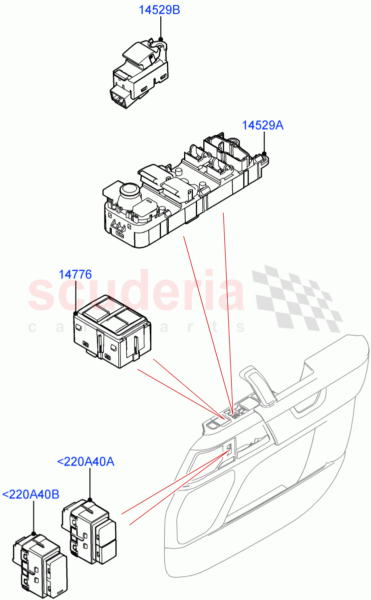 Switches (Door) (Short Wheelbase) of Land Rover Land Rover Defender (2020+) [3.0 I6 Turbo Diesel AJ20D6]