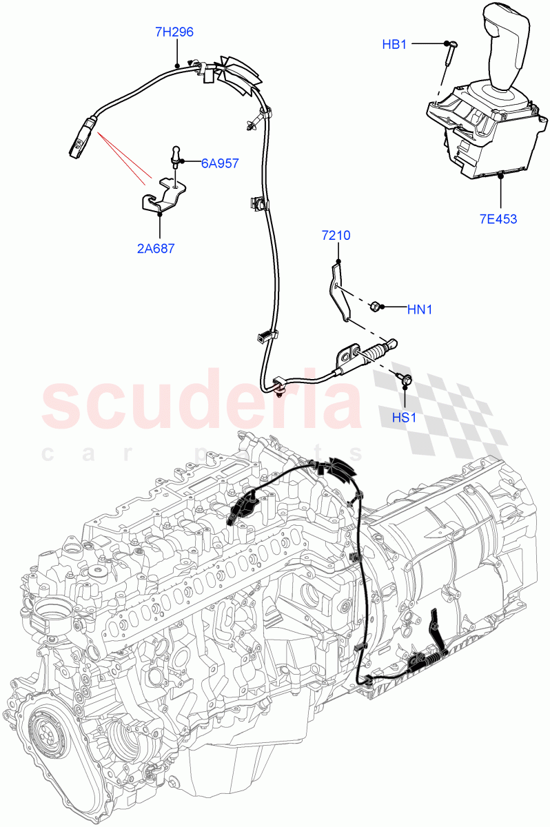 Gear Change-Automatic Transmission (3.0L AJ20D6 Diesel High, 8 Speed Auto Trans ZF 8HP76) ((V) FROMLA000001) of Land Rover Land Rover Range Rover Sport (2014+) [3.0 I6 Turbo Diesel AJ20D6]
