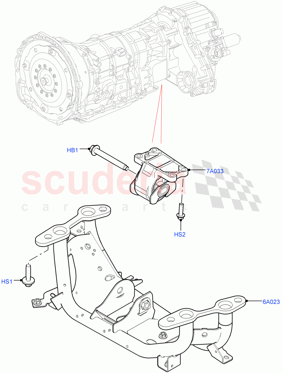 Transmission Mounting (3.0L AJ20P6 Petrol High) ((V) FROMKA000001) of Land Rover Land Rover Range Rover Sport (2014+) [5.0 OHC SGDI SC V8 Petrol]