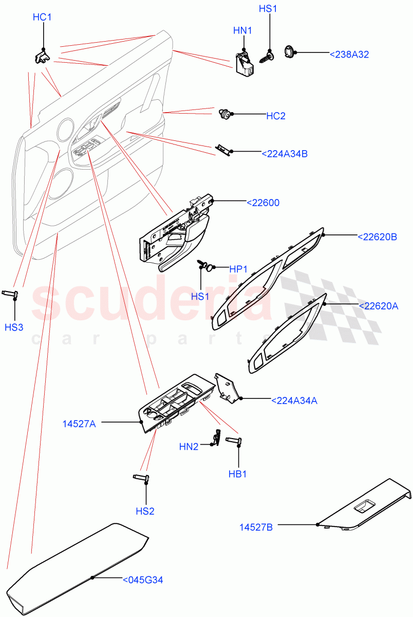 Front Door Trim Installation (5 Door, Itatiaia (Brazil)) ((V) FROMGT000001) of Land Rover Land Rover Range Rover Evoque (2012-2018) [2.0 Turbo Petrol AJ200P]