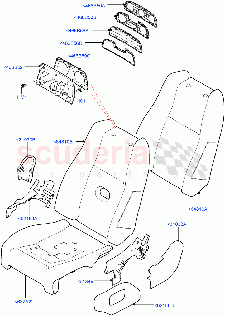 Front Seat Pads/Valances & Heating (Pads/Valances, Seat Back) ((V) TOHA999999) of Land Rover Land Rover Range Rover (2012-2021) [3.0 Diesel 24V DOHC TC]