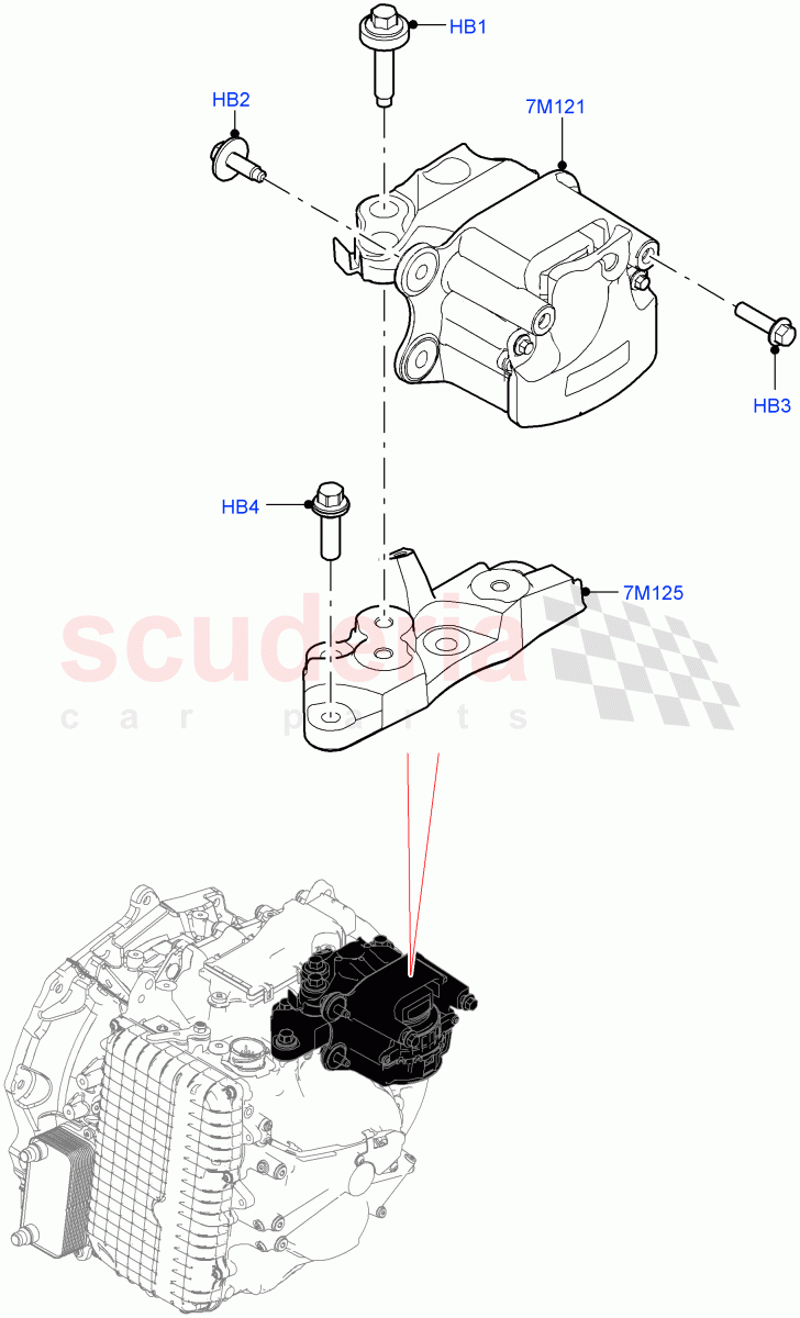 Transmission Mounting (2.0L AJ21D4 Diesel Mid, 9 Speed Auto Trans 9HP50, Halewood (UK)) ((V) FROMMH000001) of Land Rover Land Rover Discovery Sport (2015+) [2.0 Turbo Diesel AJ21D4]