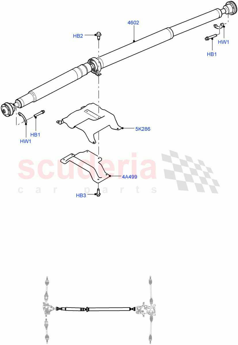Drive Shaft - Rear Axle Drive (Changsu (China), Efficient Driveline) ((V) FROMGG134738) of Land Rover Land Rover Range Rover Evoque (2012-2018) [2.0 Turbo Petrol GTDI]