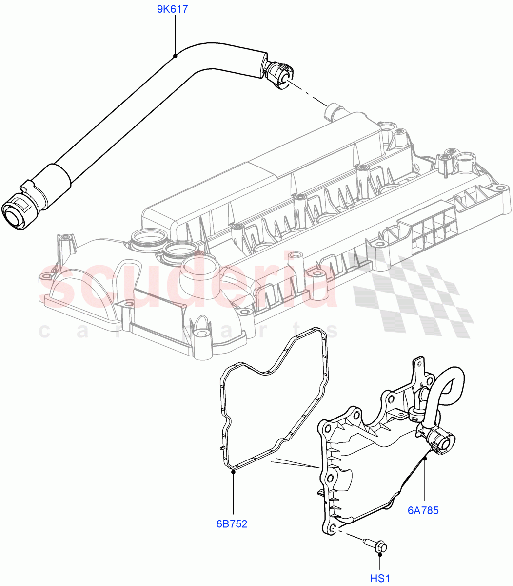 Emission Control - Crankcase (2.0L 16V TIVCT T/C 240PS Petrol) of Land Rover Land Rover Range Rover Sport (2014+) [2.0 Turbo Petrol GTDI]