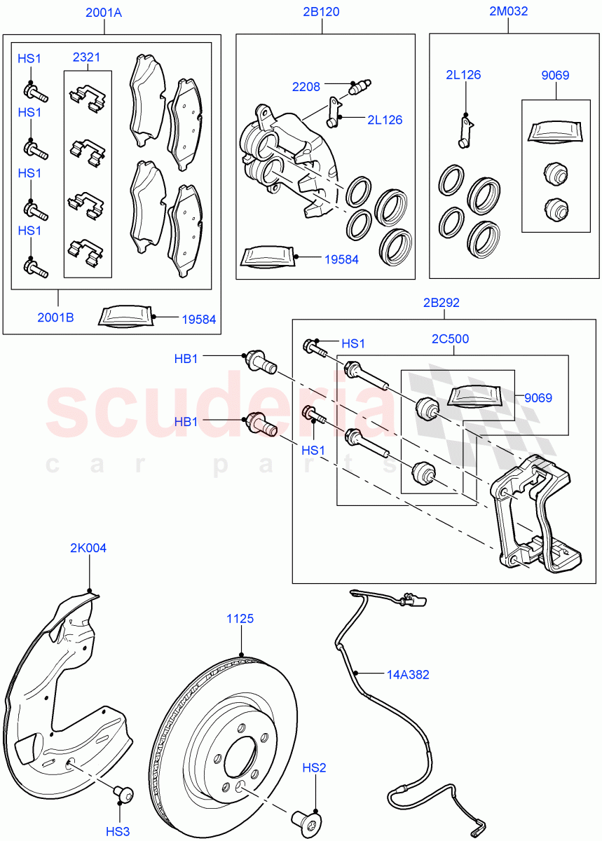 Front Brake Discs And Calipers (3.6L V8 32V DOHC EFi Diesel Lion, 3.0L 24V DOHC V6 TC Diesel, 5.0L OHC SGDI NA V8 Petrol - AJ133) ((V) FROMAA000001) of Land Rover Land Rover Range Rover Sport (2010-2013) [5.0 OHC SGDI SC V8 Petrol]