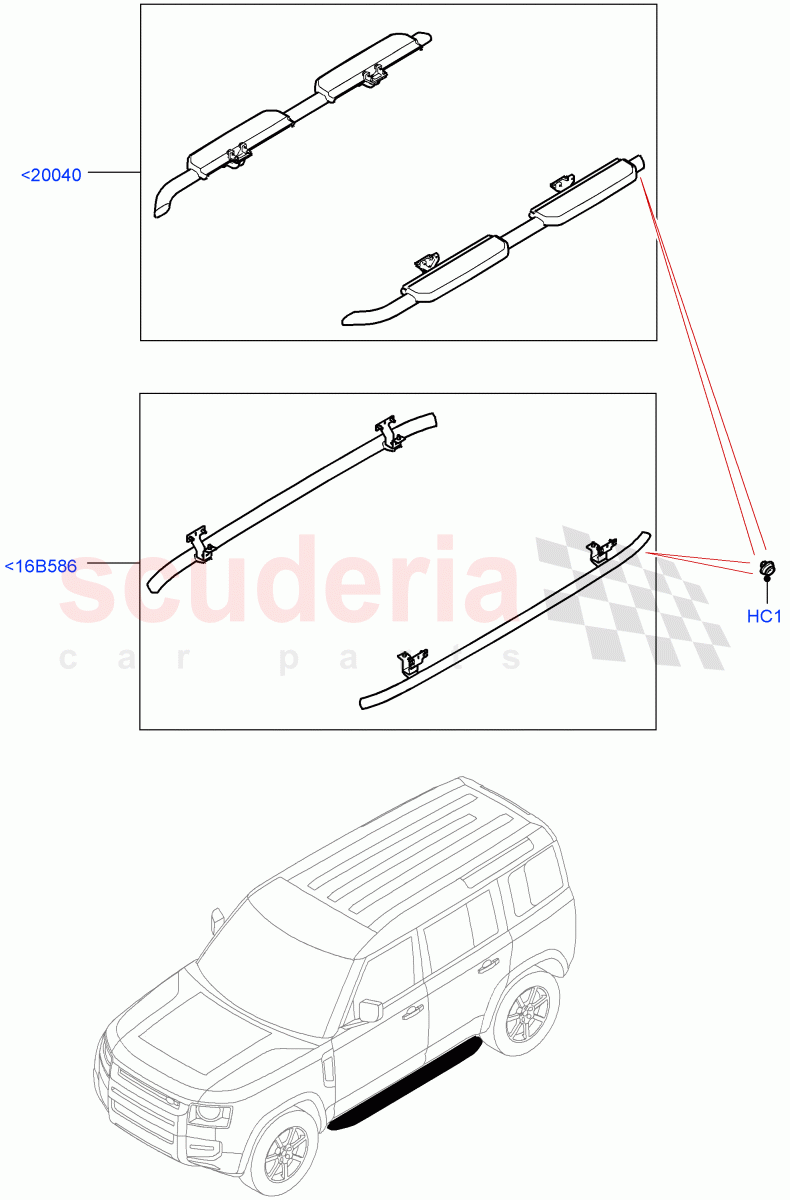 Side Steps And Tubes of Land Rover Land Rover Defender (2020+) [3.0 I6 Turbo Diesel AJ20D6]