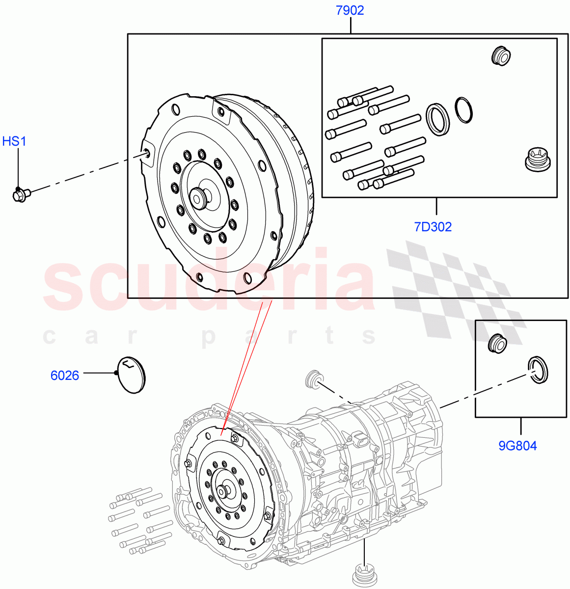 Converter (3.0 V6 Diesel, 8 Speed Auto Trans ZF 8HP70 4WD, 4.4L DOHC DITC V8 Diesel, 3.0 V6 D Gen2 Twin Turbo) ((V) FROMBA000001) of Land Rover Land Rover Range Rover Sport (2010-2013) [3.6 V8 32V DOHC EFI Diesel]