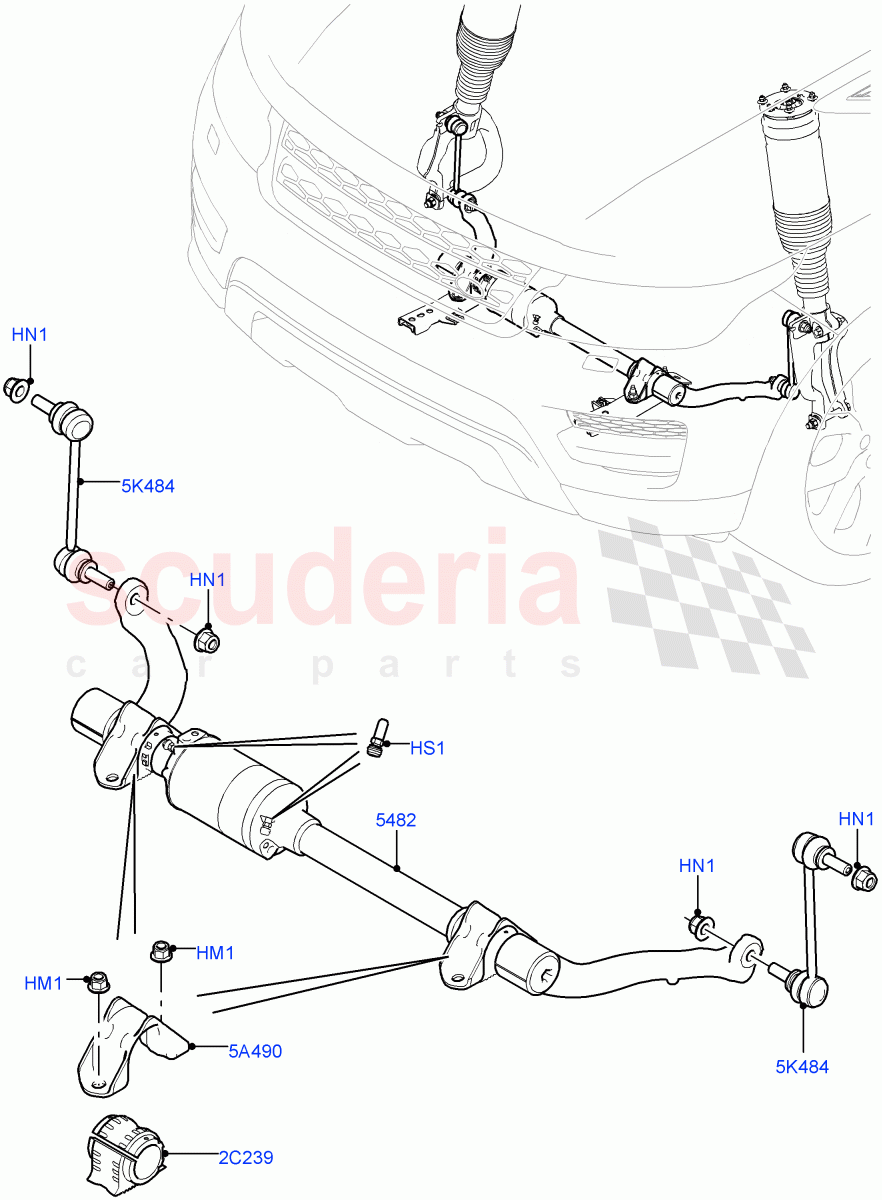 Front Cross Member & Stabilizer Bar (Active Stabilizer Bar) (Sport Suspension w/ARC, Electronic Air Suspension With ACE) ((V) FROMKA000001) of Land Rover Land Rover Range Rover Sport (2014+) [2.0 Turbo Petrol GTDI]