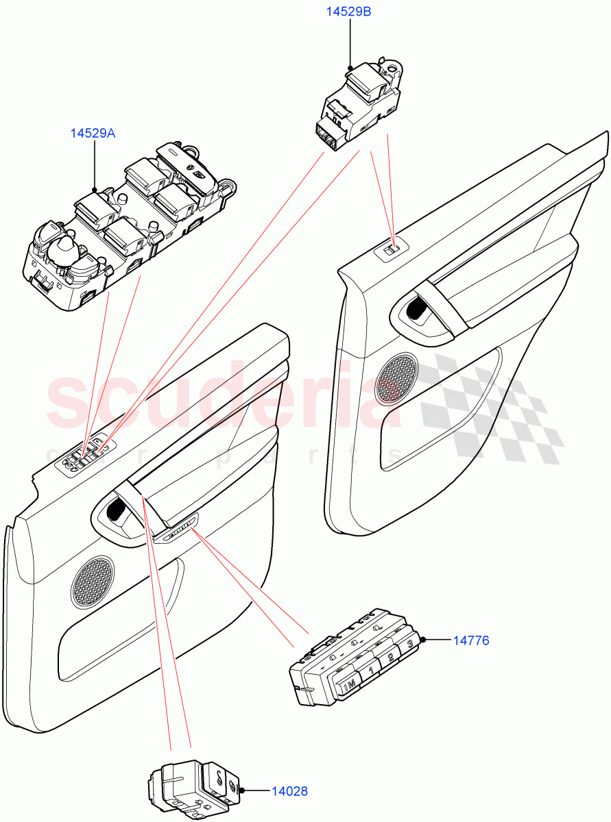Switches (Door) (Halewood (UK)) ((V) FROMLH000001) of Land Rover Land Rover Discovery Sport (2015+) [2.2 Single Turbo Diesel]