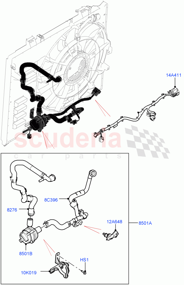 Water Pump (Auxiliary) (3.0L AJ20D6 Diesel High) ((V) FROMP2000001) of Land Rover Land Rover Discovery 5 (2017+) [3.0 I6 Turbo Diesel AJ20D6]