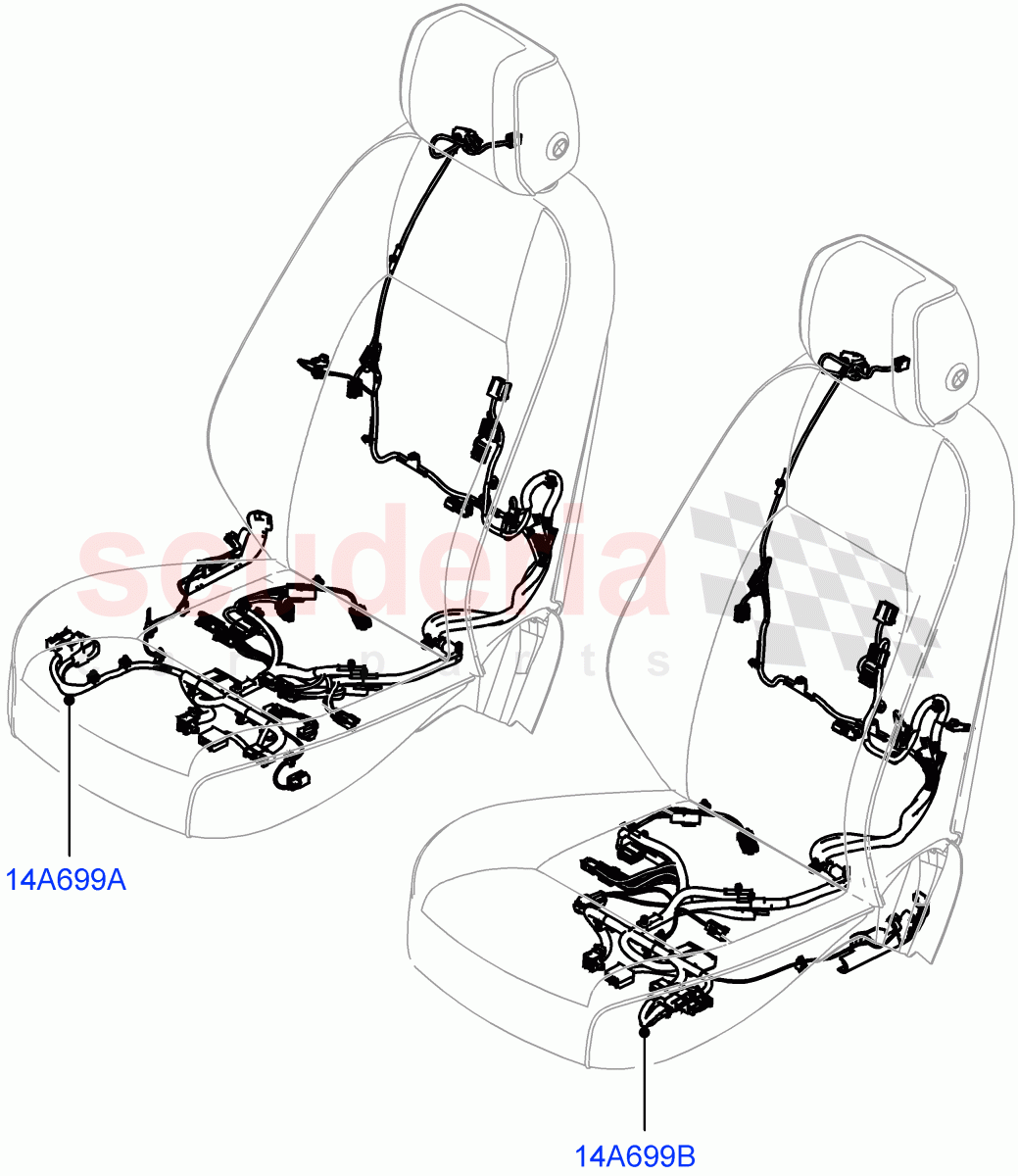 Wiring - Seats (Front Seats) ((V) FROMNH000001, (V) TONH999999) of Land Rover Land Rover Discovery Sport (2015+) [1.5 I3 Turbo Petrol AJ20P3]