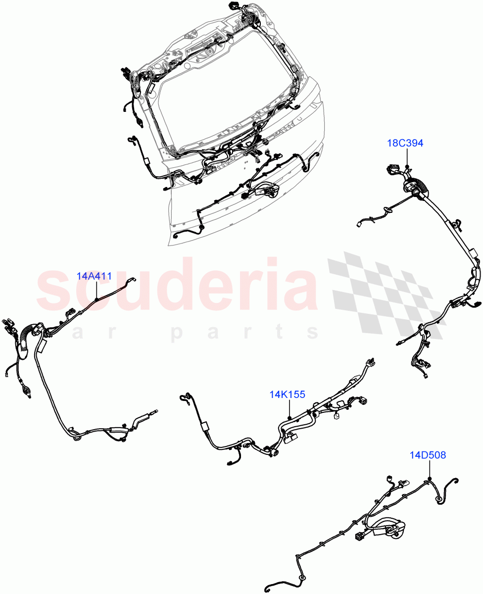 Electrical Wiring - Body And Rear (Tailgate) of Land Rover Land Rover Range Rover (2022+) [3.0 I6 Turbo Petrol AJ20P6]