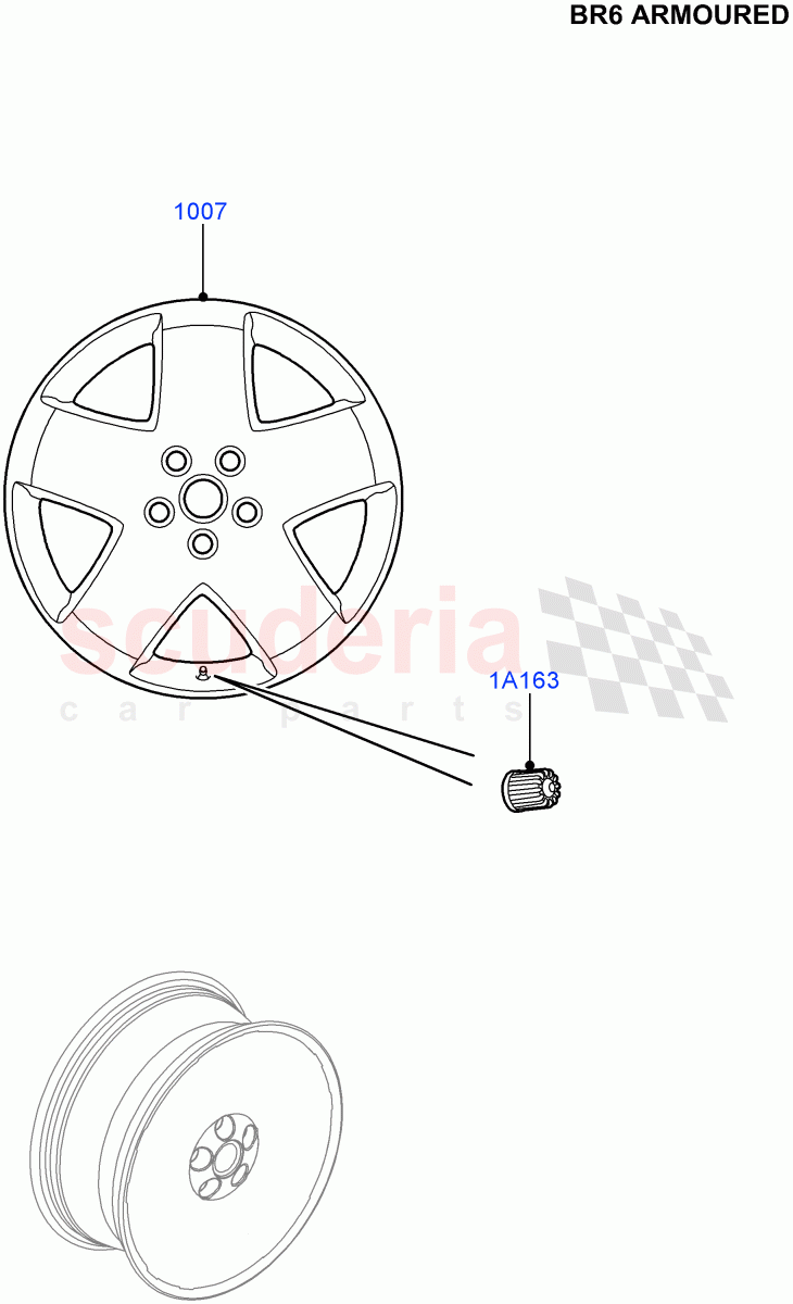 Wheels (With B6 Level Armouring) ((V) FROMAA000001) of Land Rover Land Rover Discovery 4 (2010-2016) [5.0 OHC SGDI NA V8 Petrol]
