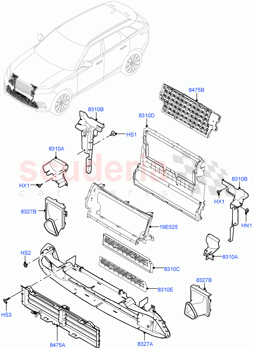 Air Deflectors of Land Rover Land Rover Range Rover Velar (2017+) [2.0 Turbo Petrol AJ200P]