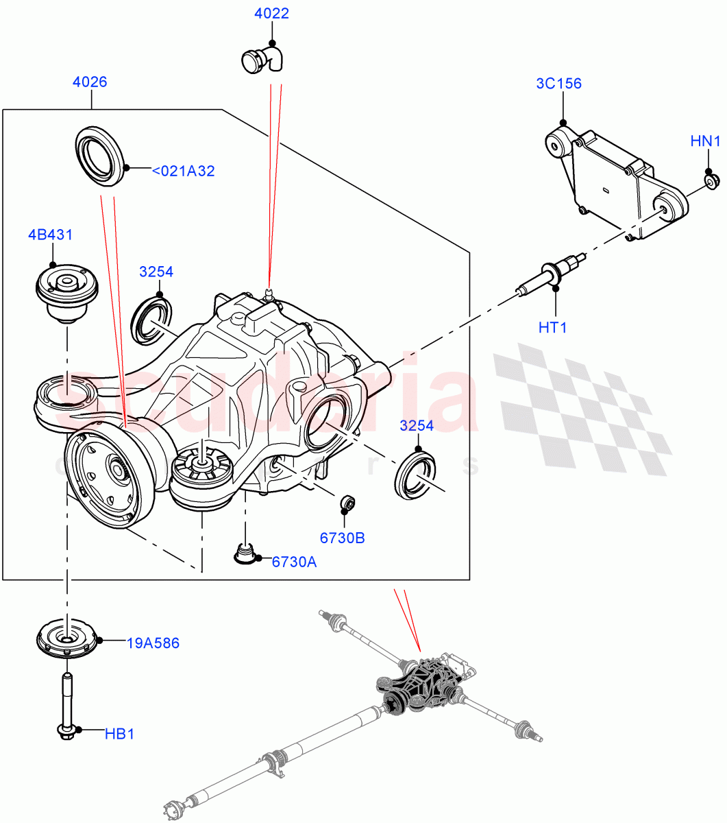 Rear Axle (2.0L I4 Mid DOHC AJ200 Petrol, 2.0L AJ21D4 Diesel Mid) ((V) FROMMA000001) of Land Rover Land Rover Range Rover Velar (2017+) [3.0 I6 Turbo Diesel AJ20D6]