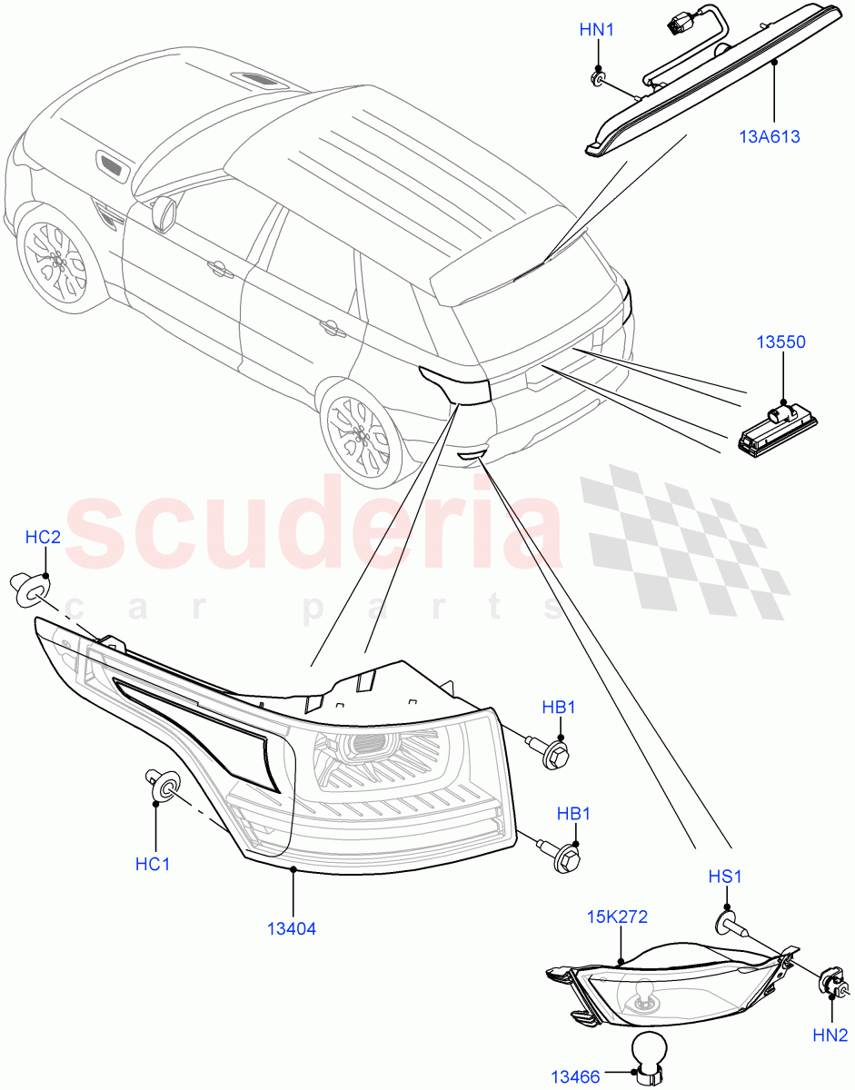 Rear Lamps of Land Rover Land Rover Range Rover Sport (2014+) [3.0 DOHC GDI SC V6 Petrol]