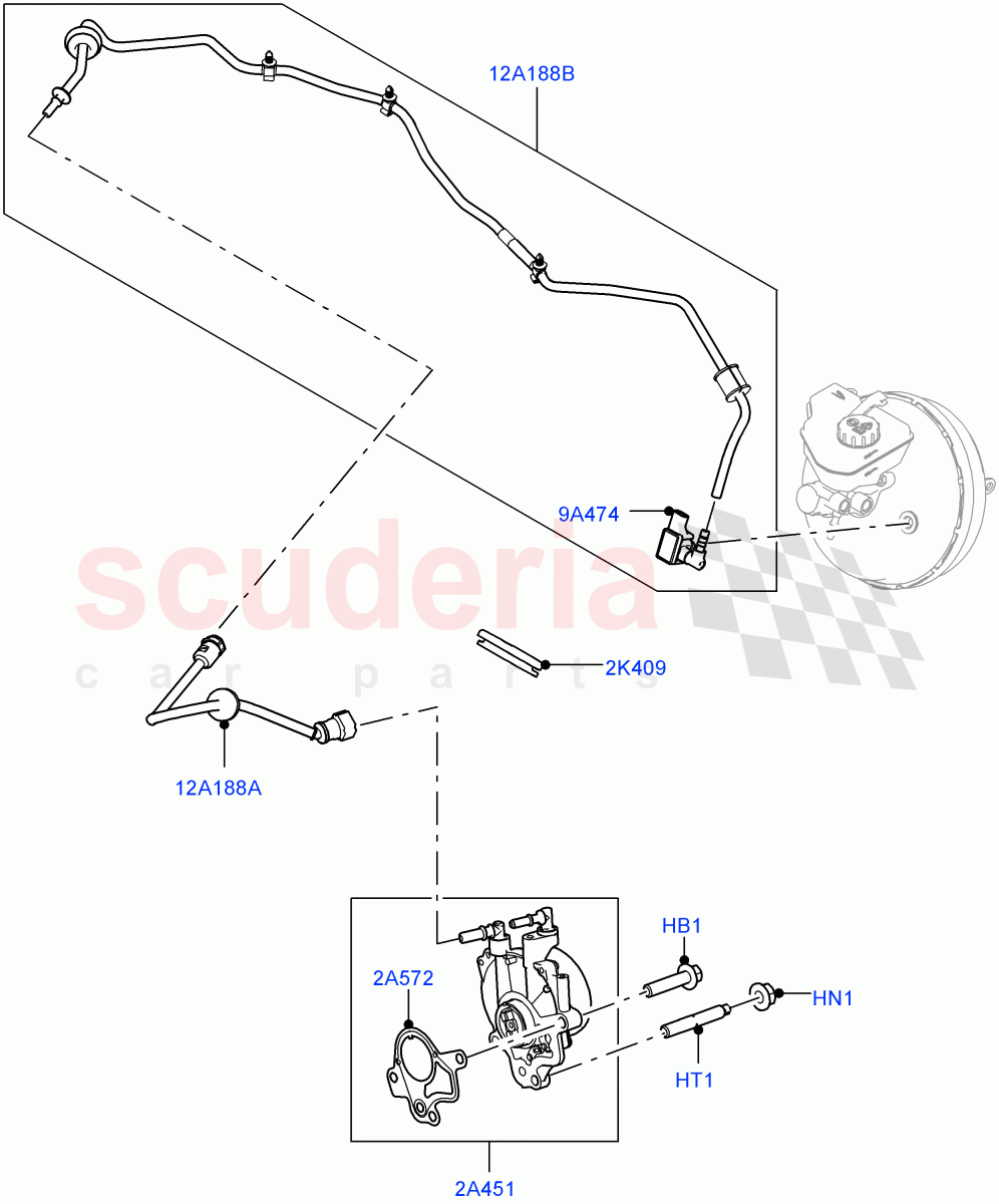Vacuum Control And Air Injection (3.0 V6 D Gen2 Twin Turbo, LHD) of Land Rover Land Rover Range Rover Velar (2017+) [3.0 Diesel 24V DOHC TC]