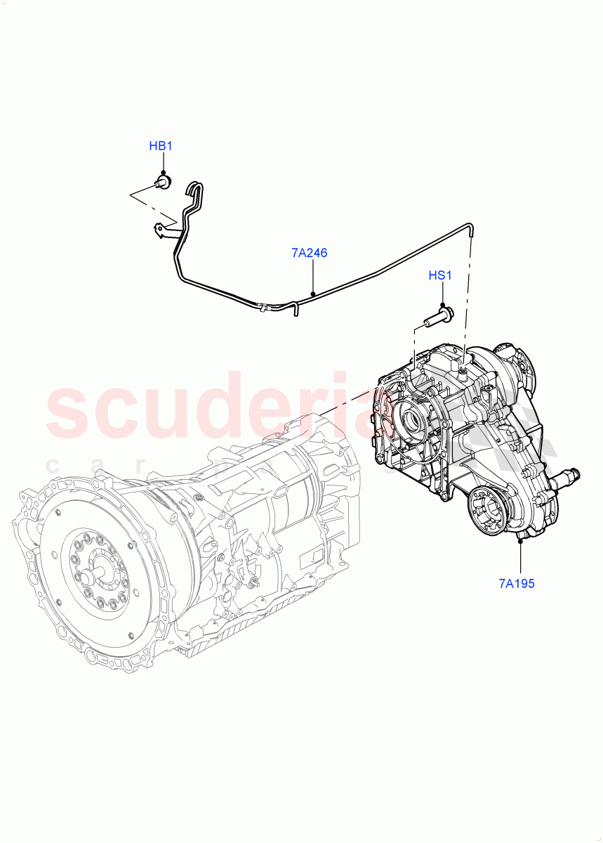 Transfer Drive Case (Nitra Plant Build) (With 1 Speed Transfer Case) ((V) FROMK2000001, (V) TOL2999999) of Land Rover Land Rover Discovery 5 (2017+) [3.0 I6 Turbo Petrol AJ20P6]