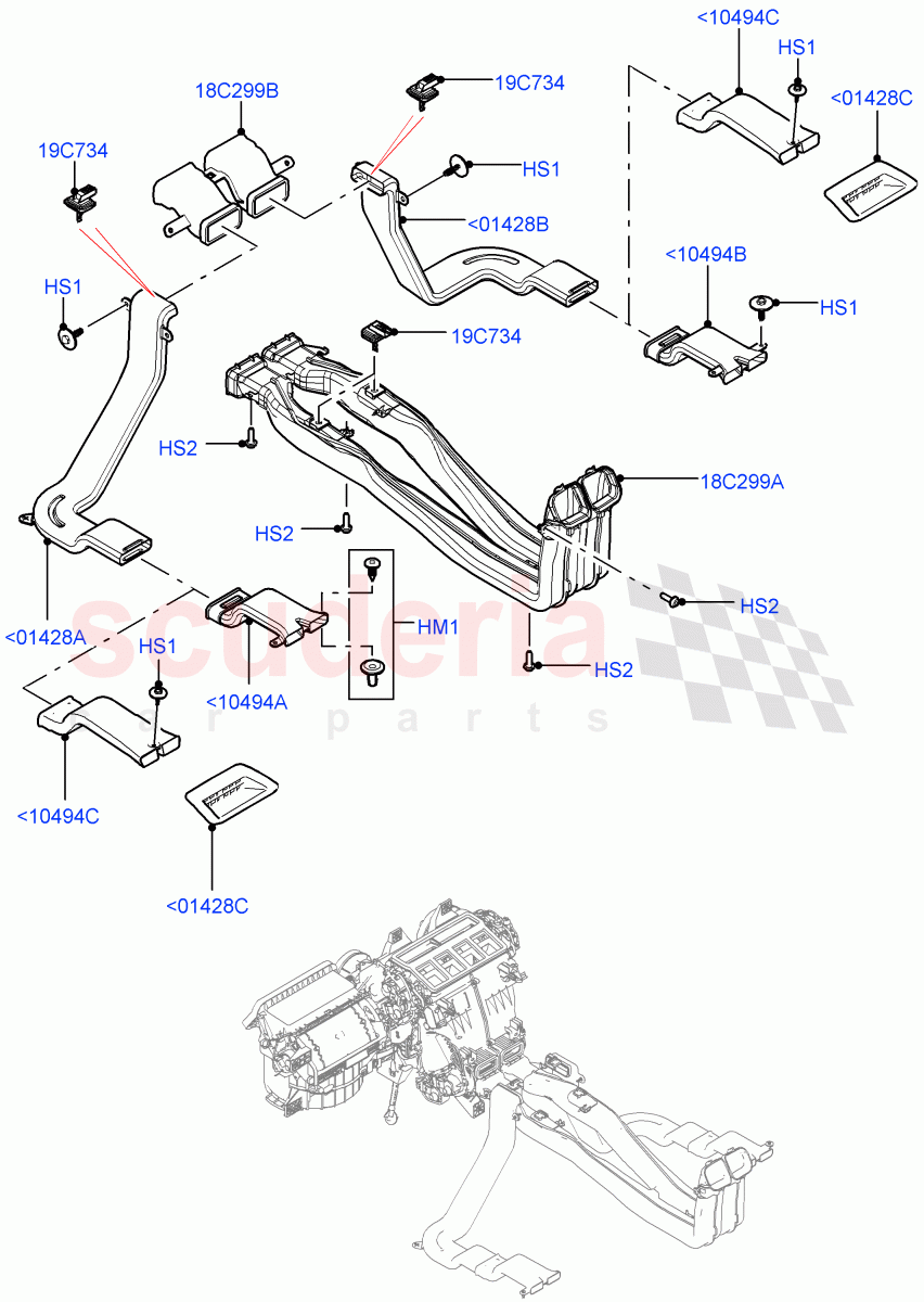 Air Vents, Louvres And Ducts (Internal Components, Floor) of Land Rover Land Rover Range Rover (2012-2021) [2.0 Turbo Petrol AJ200P]