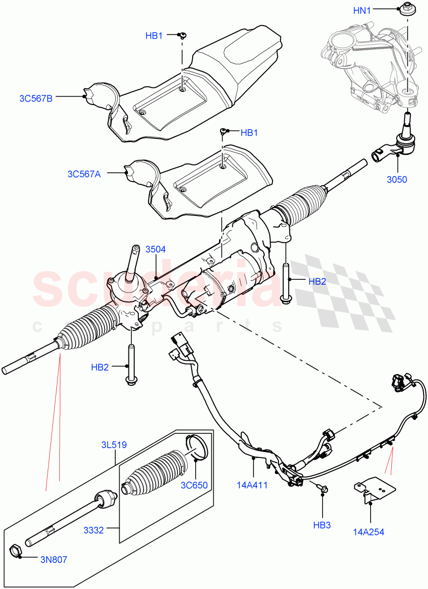 Steering Gear (LHD, Halewood (UK)) of Land Rover Land Rover Range Rover Evoque (2012-2018) [2.2 Single Turbo Diesel]
