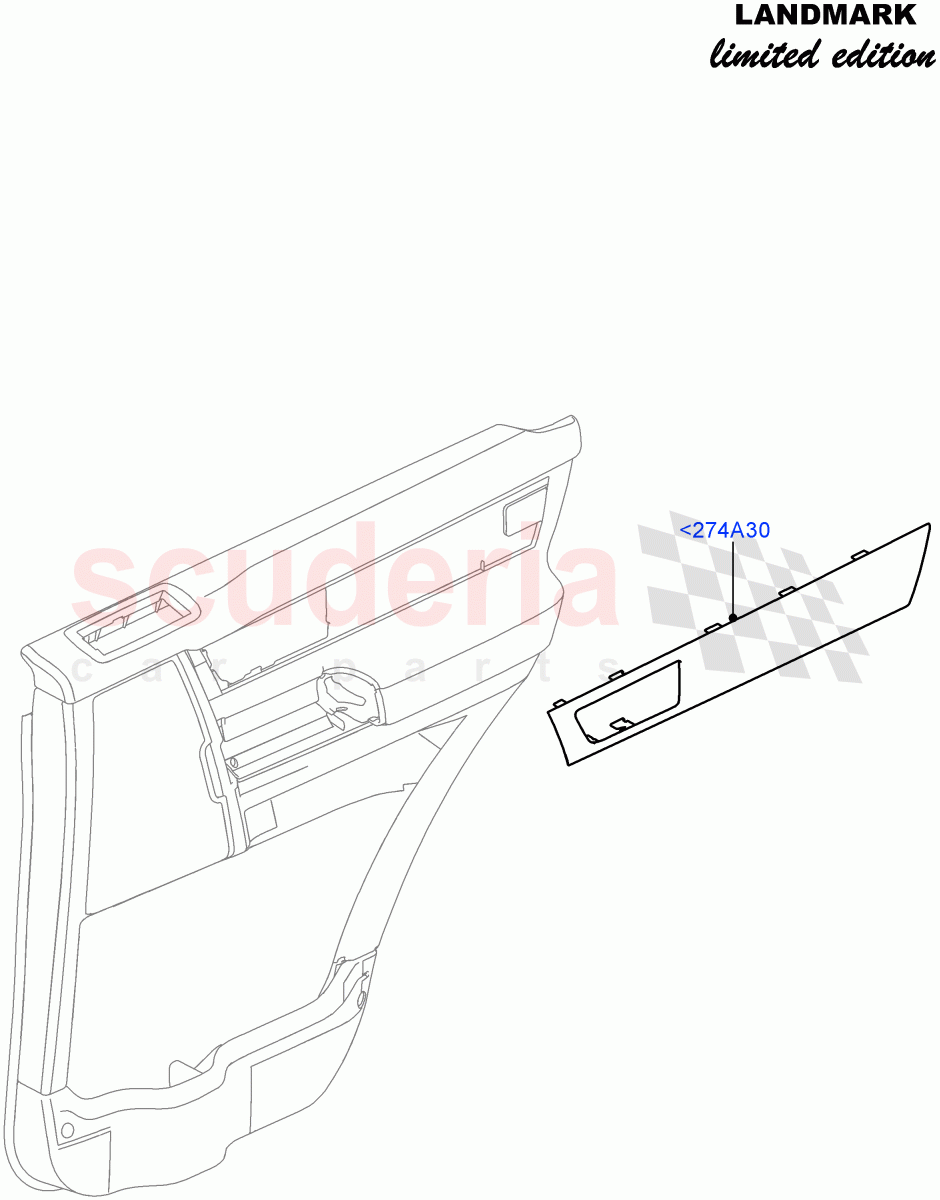 Rear Door Trim Installation (Landmark Limited Edition) ((V) FROMBA000001) of Land Rover Land Rover Discovery 4 (2010-2016) [3.0 Diesel 24V DOHC TC]