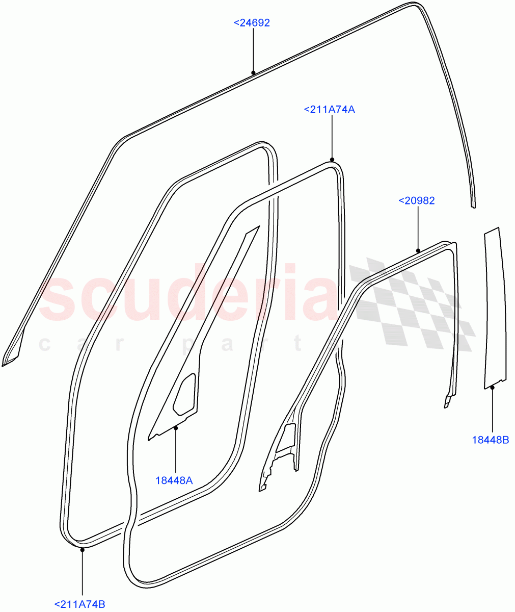 Front Doors, Hinges & Weatherstrips (Finisher And Seals) ((V) FROMAA000001) of Land Rover Land Rover Discovery 4 (2010-2016) [4.0 Petrol V6]
