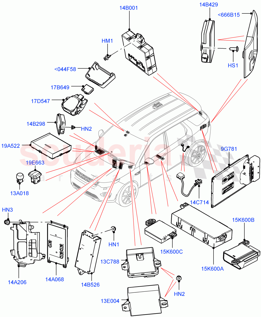 Vehicle Modules And Sensors (Halewood (UK)) of Land Rover Land Rover Discovery Sport (2015+) [2.0 Turbo Diesel AJ21D4]