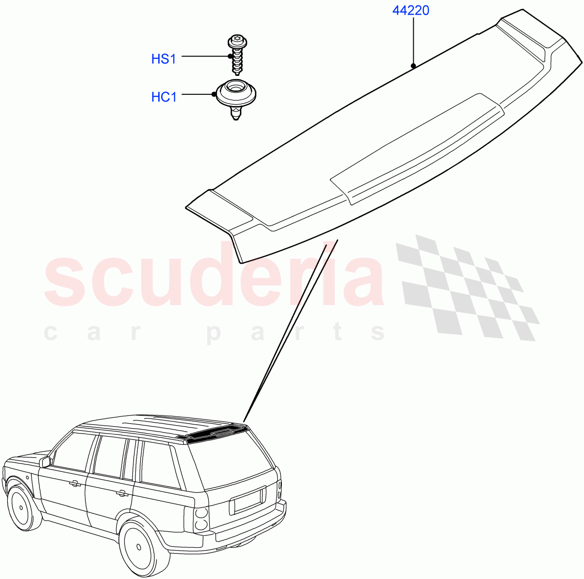 Spoiler And Related Parts ((V) FROMAA000001) of Land Rover Land Rover Range Rover (2010-2012) [5.0 OHC SGDI NA V8 Petrol]