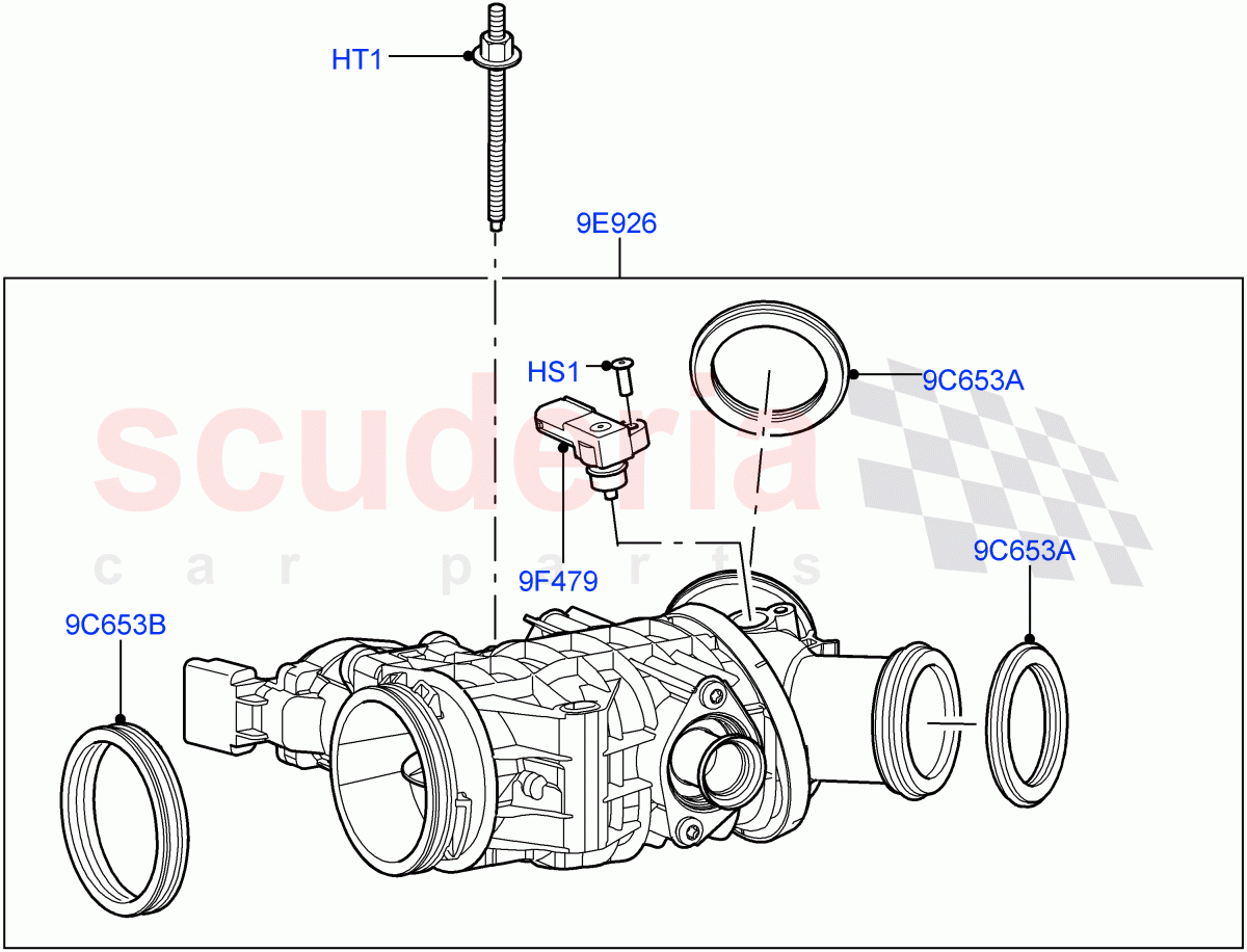 Throttle Housing (Solihull Plant Build) (3.0L 24V DOHC V6 TC Diesel, 3.0L 24V V6 Turbo Diesel Std Flow, 3.0 V6 D Low MT ROW, 3.0 V6 Diesel Electric Hybrid Eng) ((V) FROMAA000001) of Land Rover Land Rover Range Rover Sport (2014+) [3.0 Diesel 24V DOHC TC]