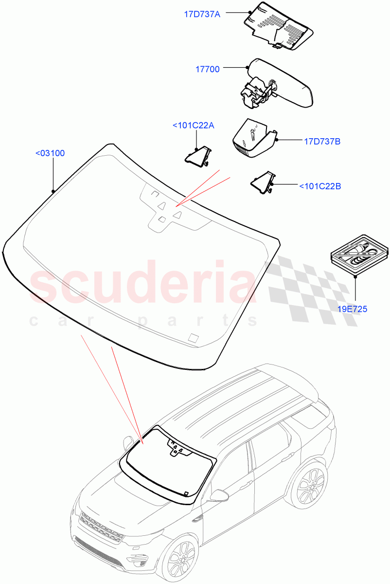Windscreen/Inside Rear View Mirror (Itatiaia (Brazil)) ((V) FROMGT000001) of Land Rover Land Rover Discovery Sport (2015+) [2.0 Turbo Petrol GTDI]