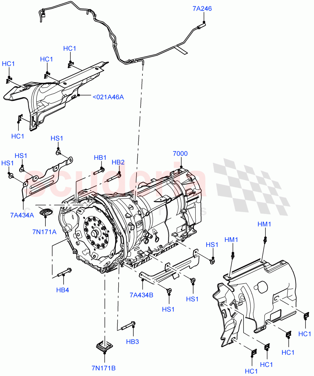 Auto Trans Assy & Speedometer Drive (4.4 V8 Turbo Petrol (NC10), 8 Speed Auto Trans ZF 8HP76) of Land Rover Land Rover Range Rover (2022+) [3.0 I6 Turbo Petrol AJ20P6]