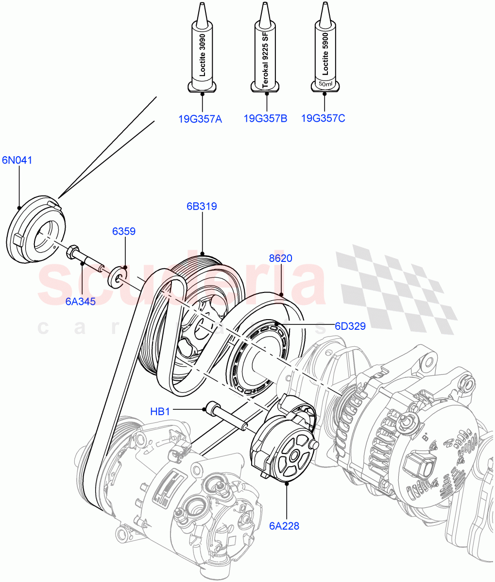Pulleys And Drive Belts (2.2L CR DI 16V Diesel) of Land Rover Land Rover Discovery Sport (2015+) [2.2 Single Turbo Diesel]