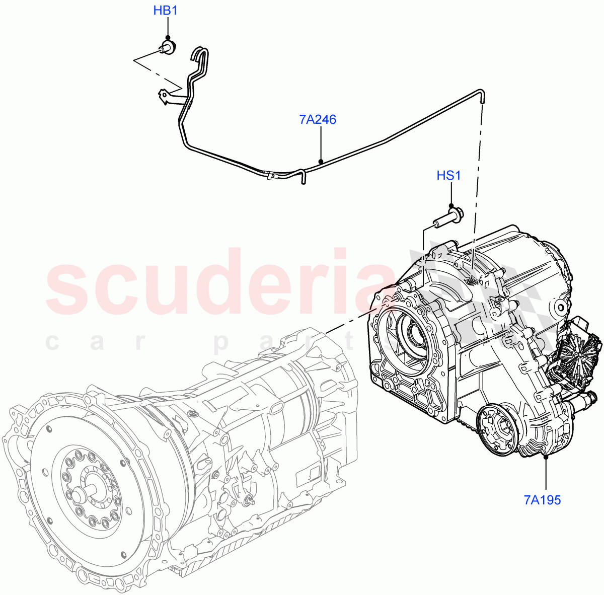 Transfer Drive Case (Nitra Plant Build) (2.0L I4 High DOHC AJ200 Petrol, With 2 Spd Trans Case With Ctl Trac, 3.0L AJ20P6 Petrol High, 2.0L AJ200P Hi PHEV, 2.0L I4 DSL HIGH DOHC AJ200, 5.0 Petrol AJ133 DOHC CDA) of Land Rover Land Rover Defender (2020+) [2.0 Turbo Petrol AJ200P]