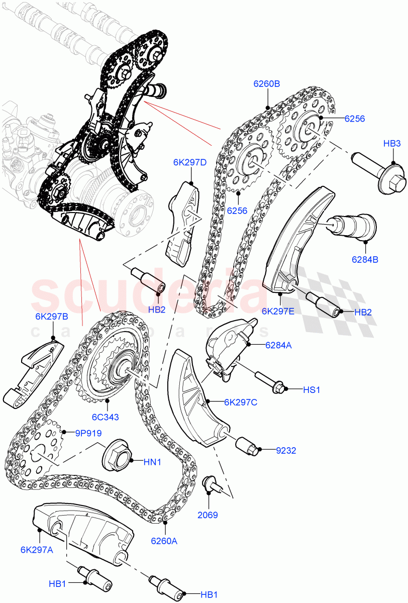 Timing Gear (2.0L AJ21D4 Diesel Mid) ((V) FROMMA000001) of Land Rover Land Rover Range Rover Velar (2017+) [2.0 Turbo Diesel AJ21D4]
