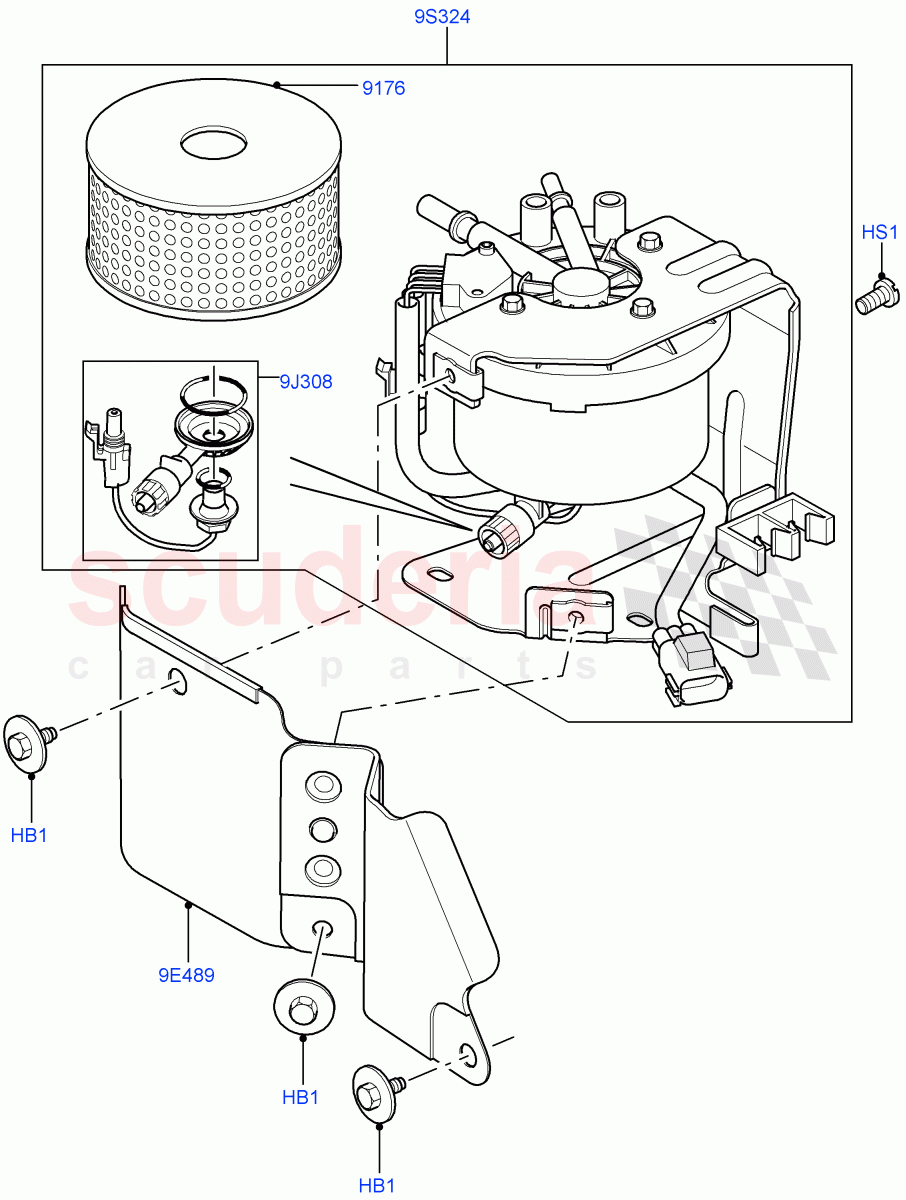 Fuel Filter (3.6L V8 32V DOHC EFi Diesel Lion) ((V) FROM7A000001, (V) TO9A999999) of Land Rover Land Rover Range Rover Sport (2005-2009) [3.6 V8 32V DOHC EFI Diesel]