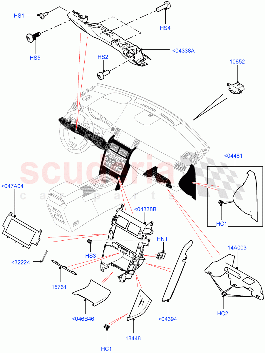 Instrument Panel (External, Lower) (Changsu (China)) ((V) FROMFG000001, (V) TOKG446856) of Land Rover Land Rover Discovery Sport (2015+) [2.0 Turbo Petrol GTDI]