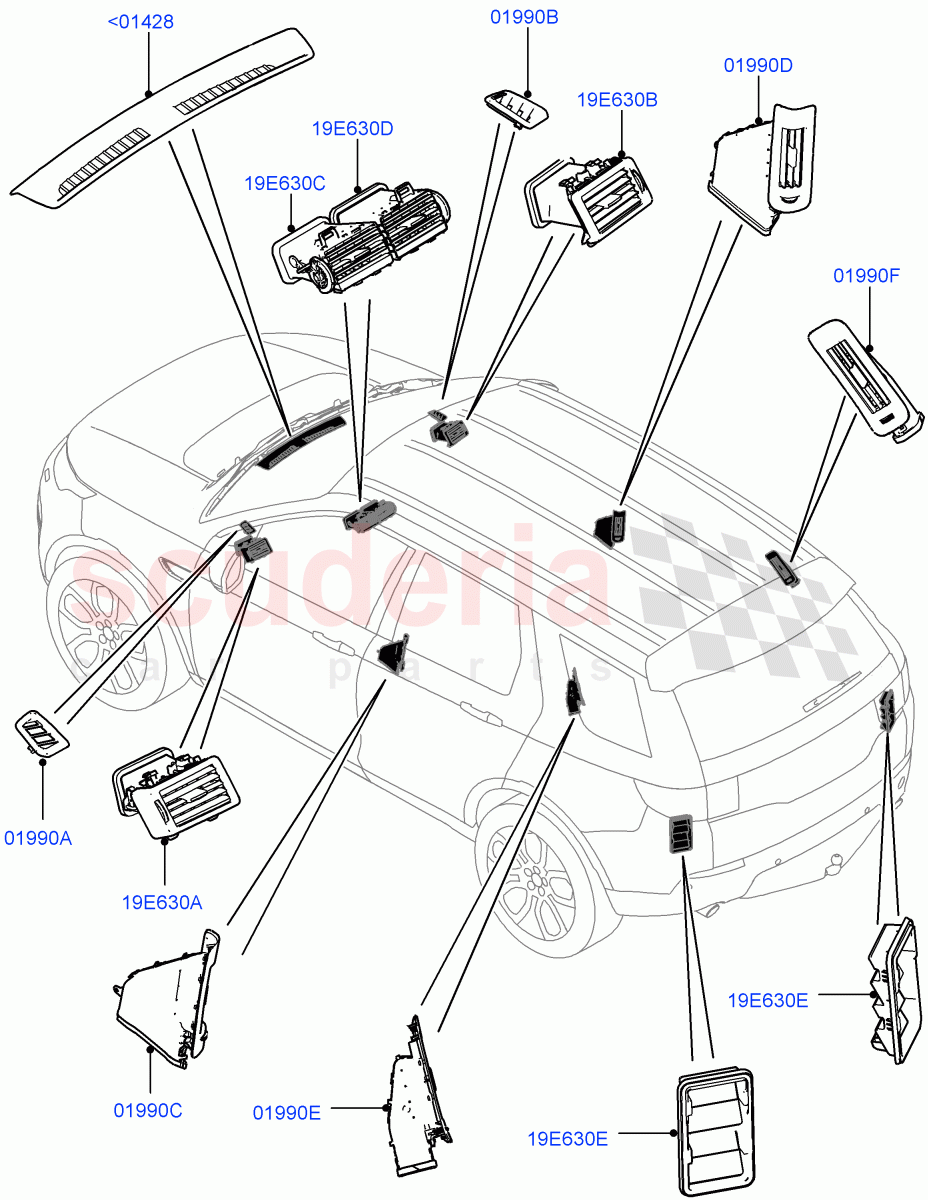Air Vents, Louvres And Ducts (External Components) (Halewood (UK)) ((V) TOKH999999) of Land Rover Land Rover Discovery Sport (2015+) [2.0 Turbo Petrol AJ200P]