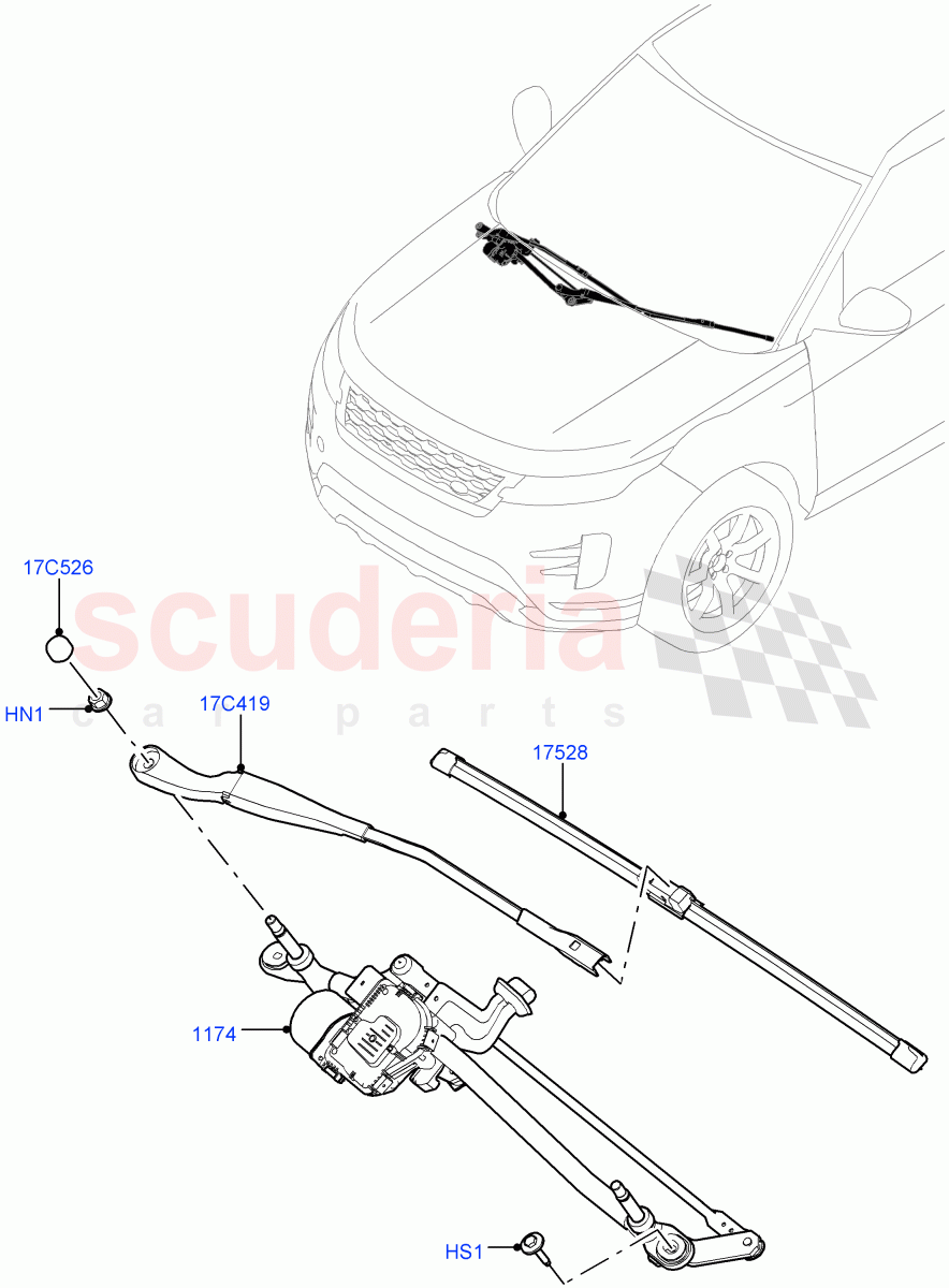 Windscreen Wiper (Itatiaia (Brazil)) of Land Rover Land Rover Range Rover Evoque (2019+) [2.0 Turbo Diesel]